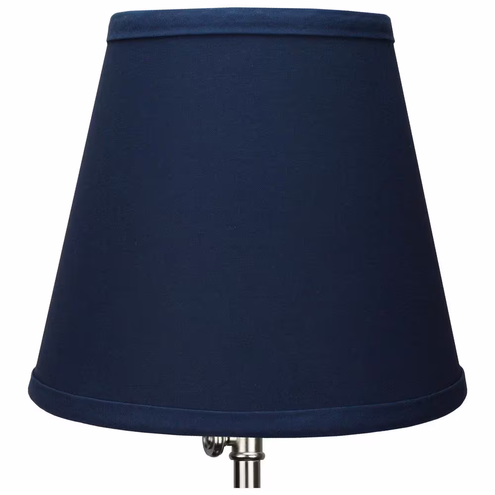 FenchelShades.com 5 in. Top Diameter x 9 in. Bottom Diameter x 7 in. Slant Linen Navy Blue Empire Lamp Shade