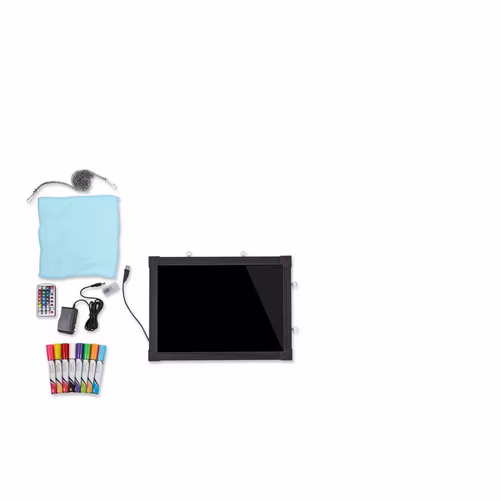 Alpine Industries 28 in. x 20 in. LED Illuminated Hanging Message Writing Board