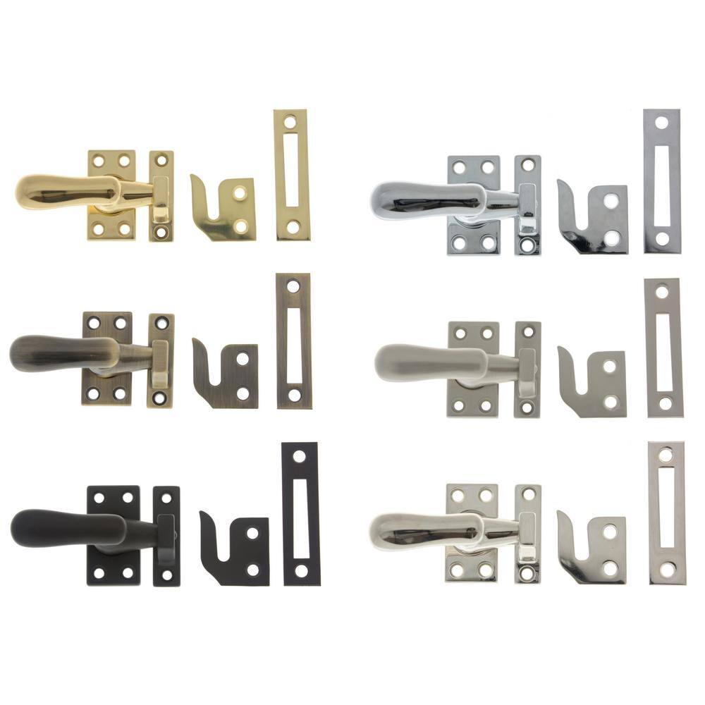 idh by St. Simons Polished Chrome Solid Brass Large Window Sash Lock with Casement Fastener