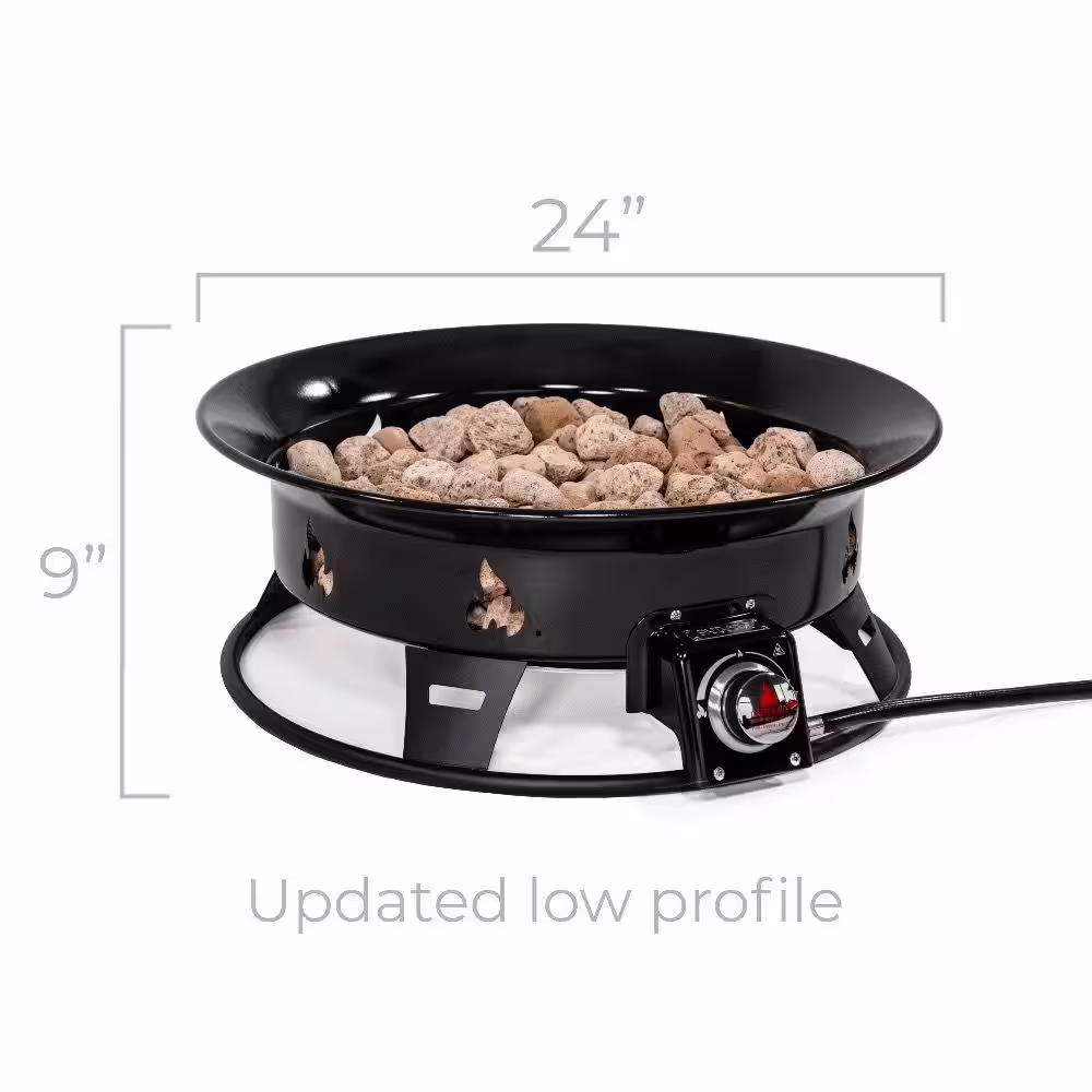 Outland Living Okanagan 24 in. Portable Outdoor Steel Propane Gas Fire Pit with Soft Cover