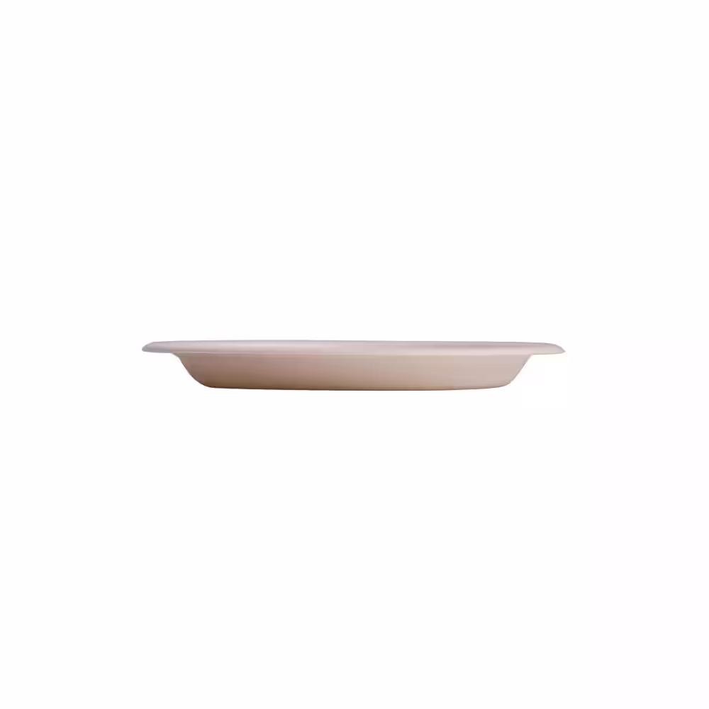 None 9 in. Unbleached Compostable Disposable Paper Plates [125/Pack, 8 Packs/Carton]