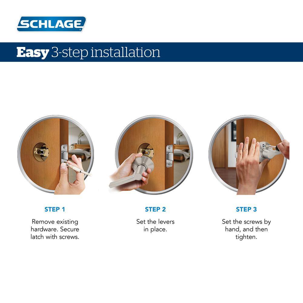 Schlage Broadway Satin Chrome Passage Hall/Closet Door Handle