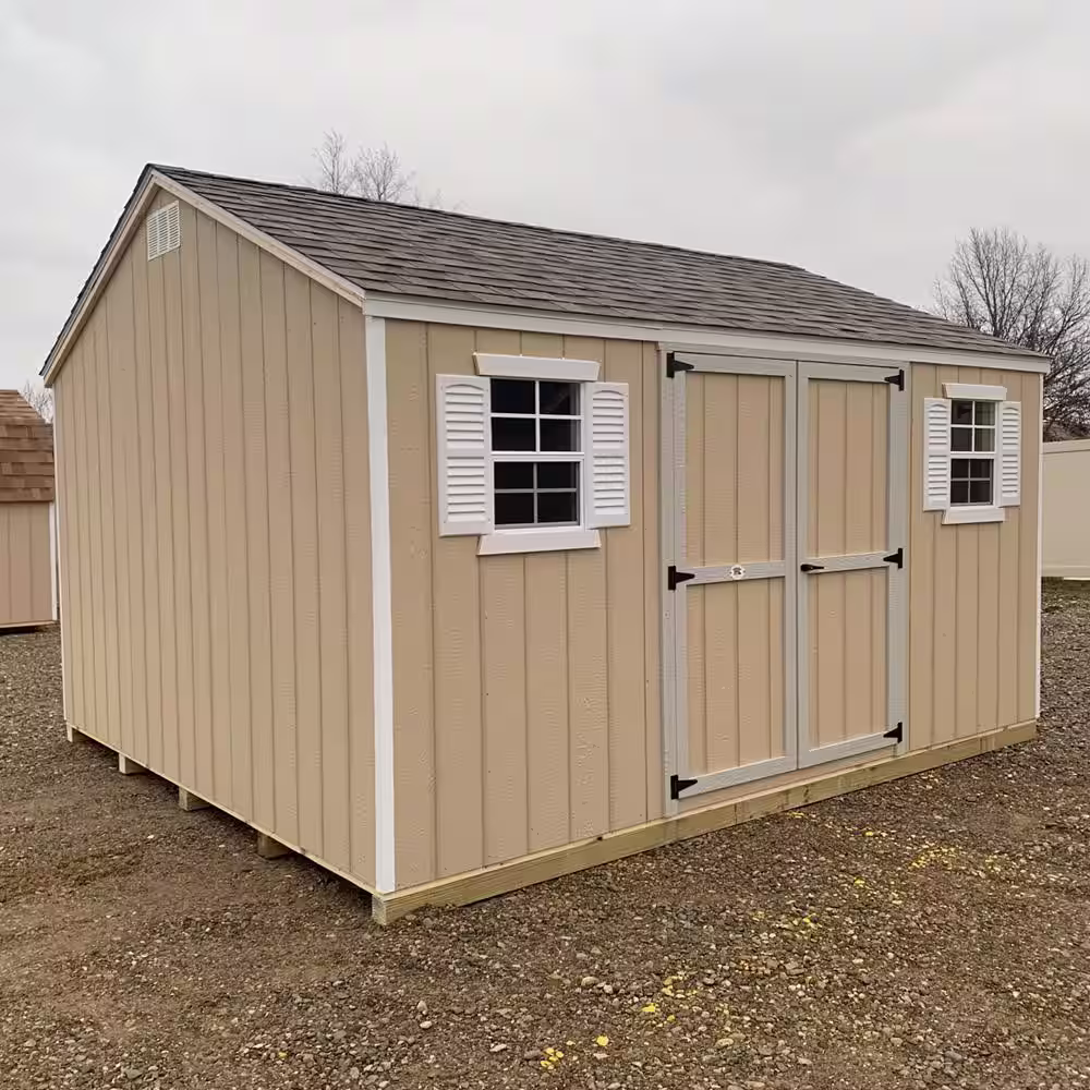 LITTLE COTTAGE CO. Value Workshop 10 ft. x 14 ft. Wood Shed Precut Kit with Floor