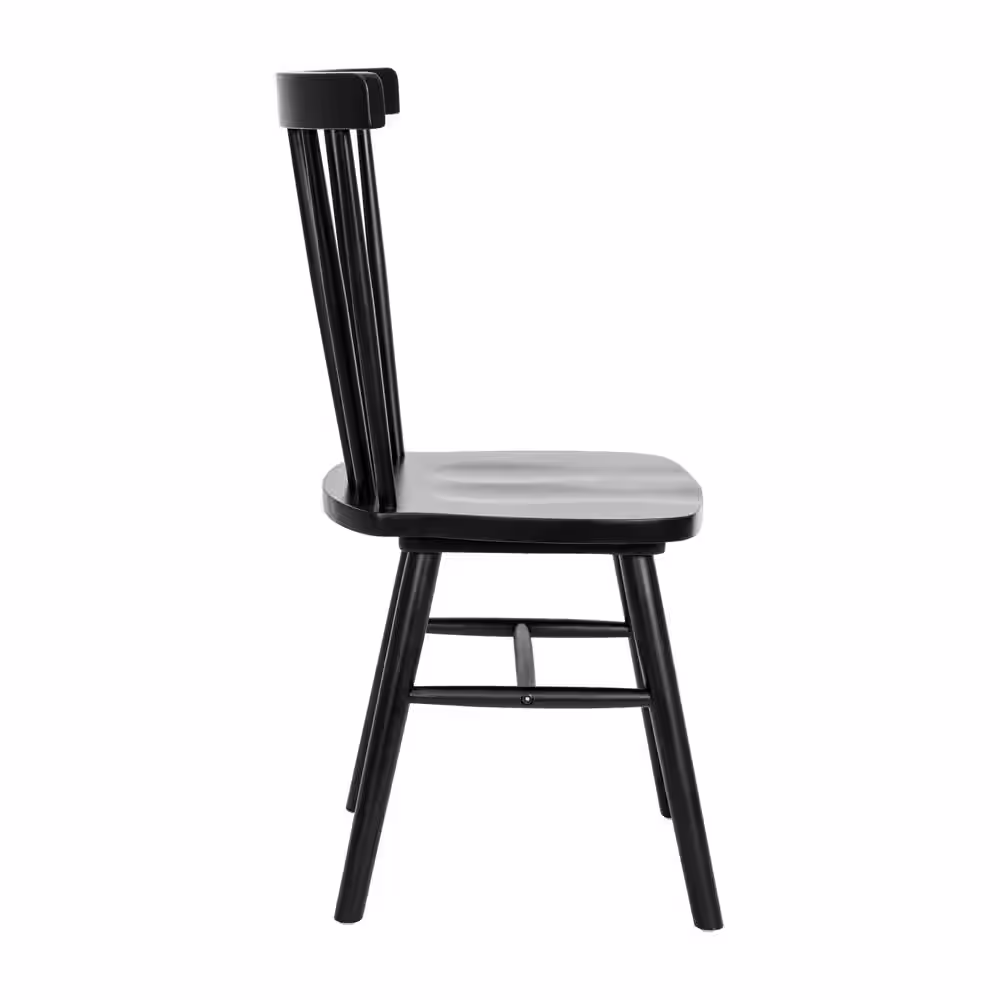 None Black Wood Dining Chair