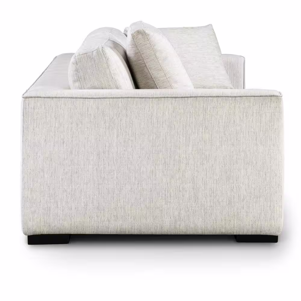 Poly and Bark Capri 99 in. Bright Ash Fabric Straight Sofa