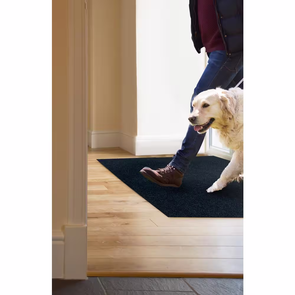Foss Peel and Stick Modular Mat Wide Wale Rib Charcoal 18 in. x 18 in. Indoor/Outdoor Carpet (10 Tiles/Case)