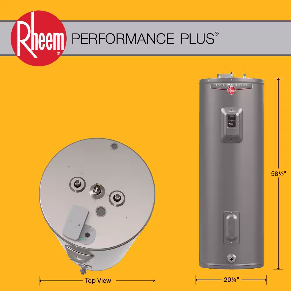 Rheem Performance Plus 50 Gal 4500-Watt Elements Tall Electric Water Heater-WA or Version w/9-Year Tank Warranty and 240-Volt