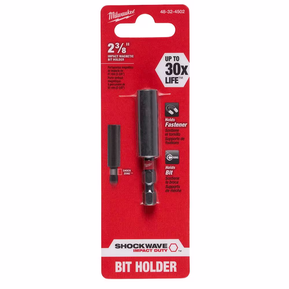 Milwaukee SHOCKWAVE Impact Duty Compact Magnetic Bit Tip Holder (3-Pack)