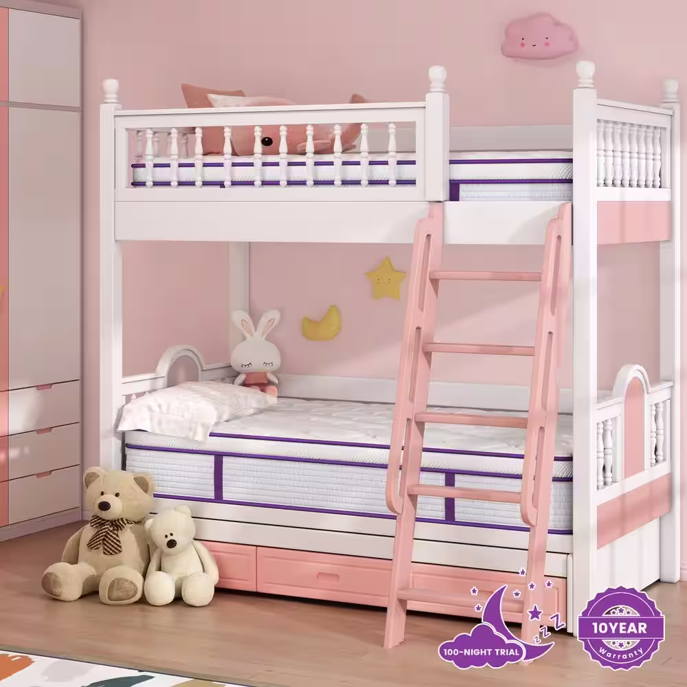 Sersper Purple 12 in. Medium Firm Memory Foam Hybrid 5-Zone Innerspring European Top Queen Mattress