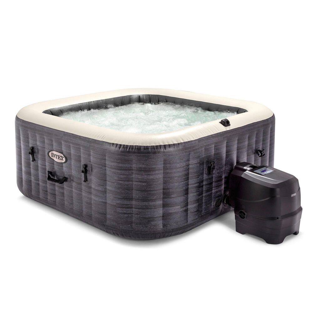 Intex PureSpa Plus 4-Person Inflatable Square Hot Tub Spa and Type S1 Filter Cartridges (6 Pack)