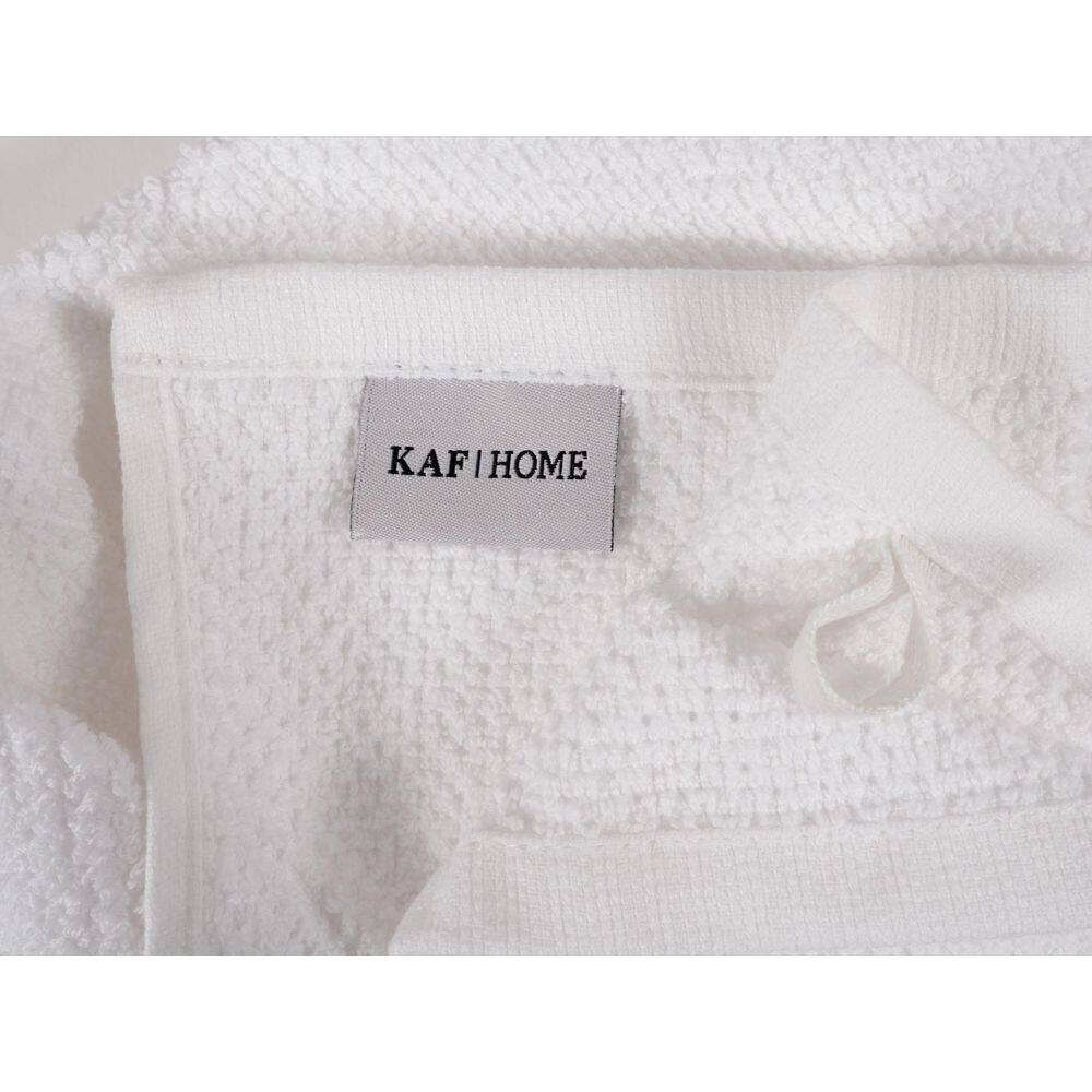 None Set of 4 Deluxe Popcorn Terry Kitchen Towels, 20 x 30 in., 100% Cotton Kitchen Dish Towels, White