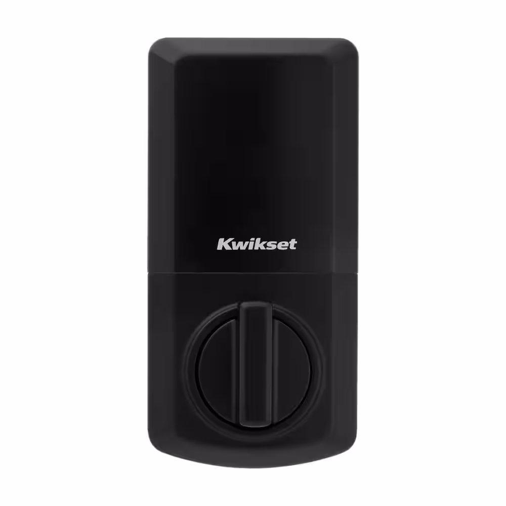 Kwikset SmartCode 260 Contemporary Matte Black Keypad Single Cylinder Electronic Deadbolt Featuring SmartKey Security