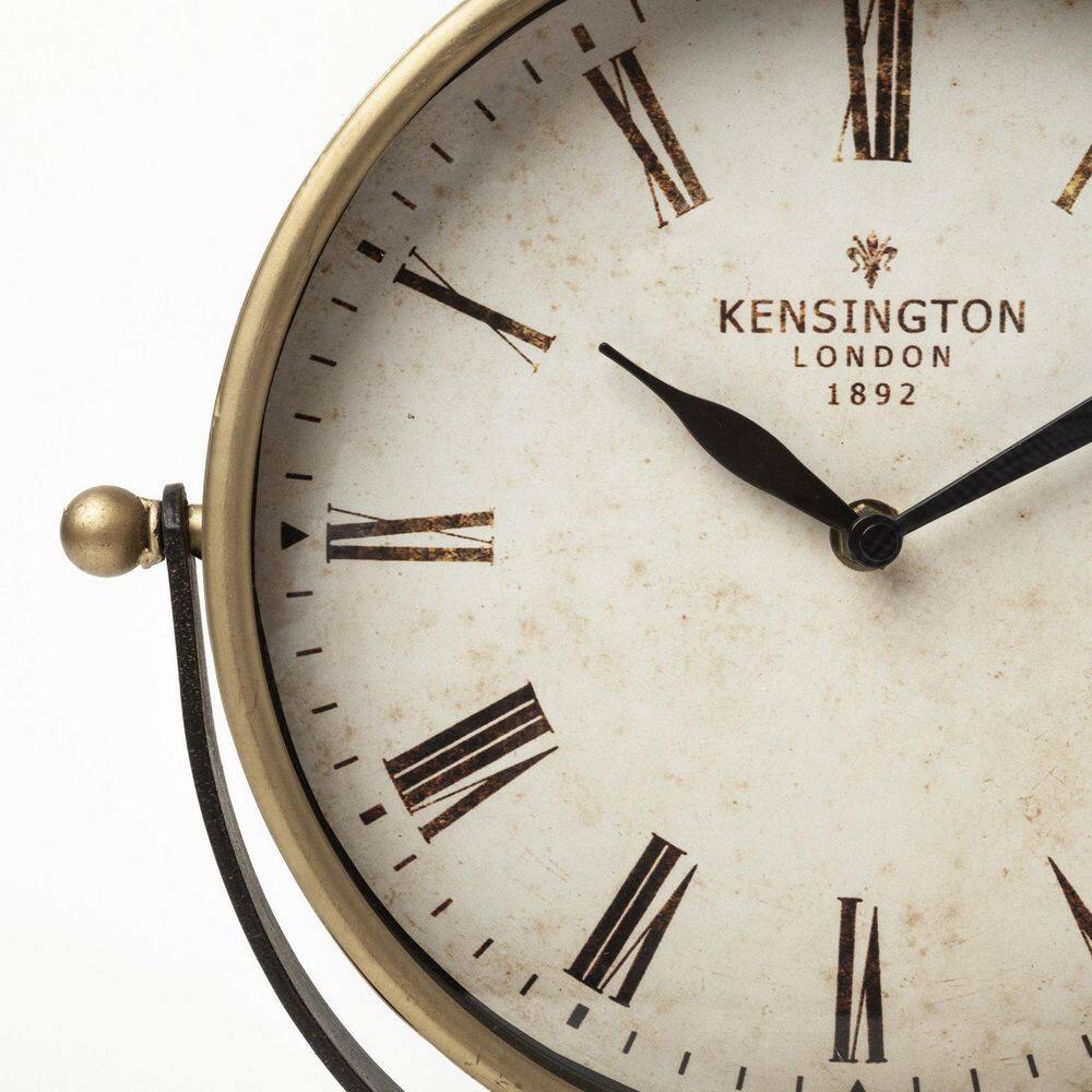 Mercana Houston Gold Metal Half Moon Base Table Clock