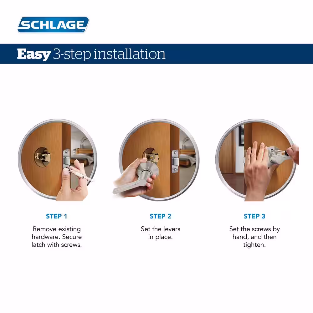 Schlage Northbrook Satin Nickel Passage Hall/Closet Door Handle with Upland Trim