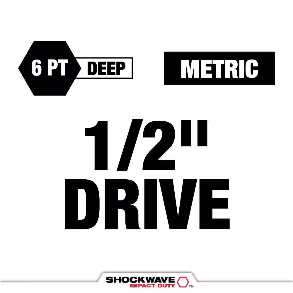 Milwaukee SHOCKWAVE 1/2 in. Drive Metric 6 Point Impact Socket Set (87-Piece)