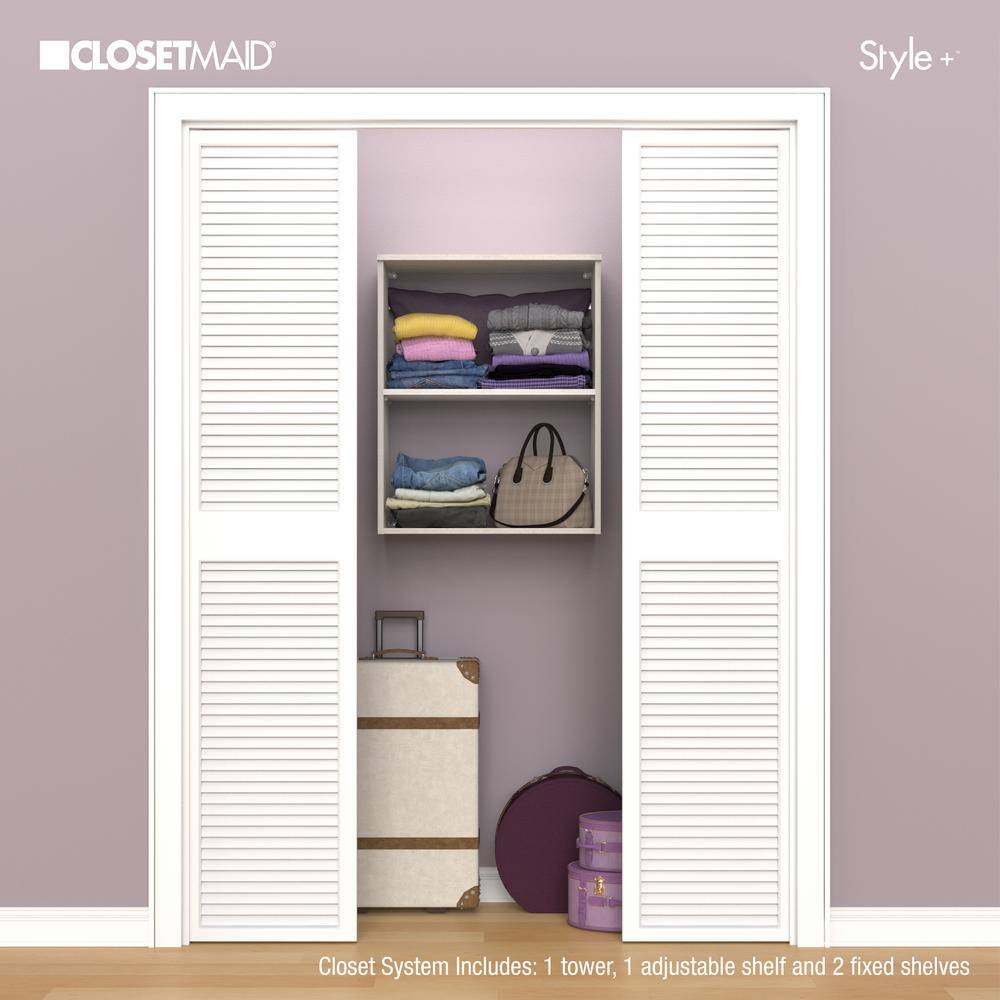 ClosetMaid Style+ 14.59 in. D x 25.12 in. W x 31.28 in. H Bleached Walnut Wood Closet System Hanging Tower