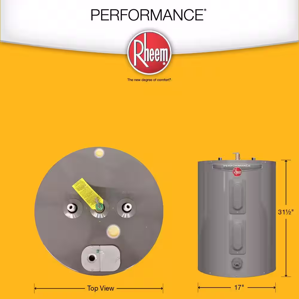 Rheem Performance 20 Gal. 3800-Watt Elements Short Electric Water Heater with 6-Year Tank Warranty and 240-Volt