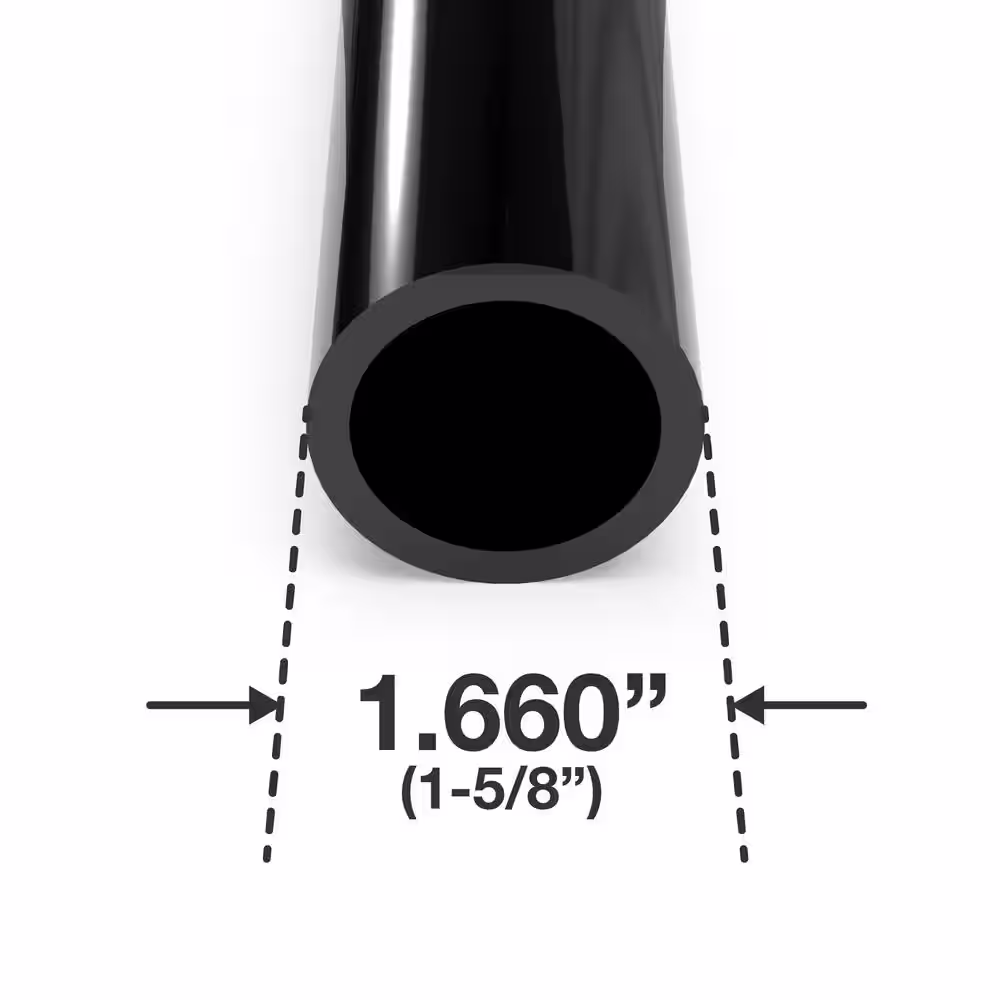 Formufit 1-1/4 in. x 5 ft. Black Furniture Grade Schedule 40 PVC Pipe (2-Pack)