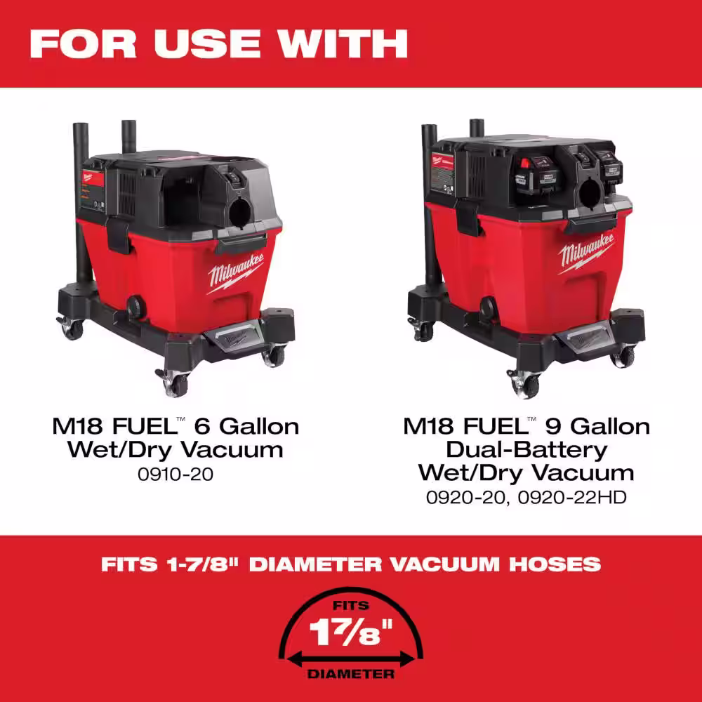 Milwaukee 1-7/8 in. Floor Utility Nozzle for Wet/Dry Shop Vacuums (1-Piece)