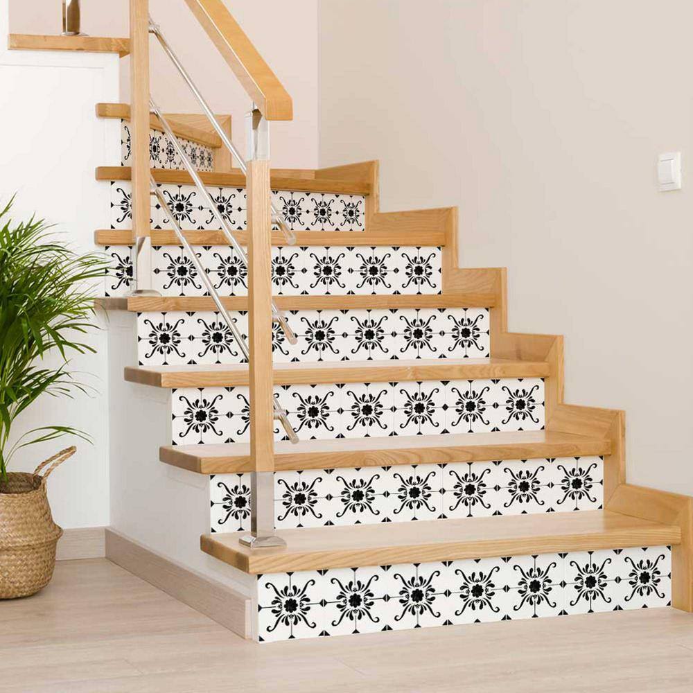 None Black B87 7 in. x 7 in. Vinyl Peel and Stick Tile (24 Tiles, 8.17 sq. ft./Pack)