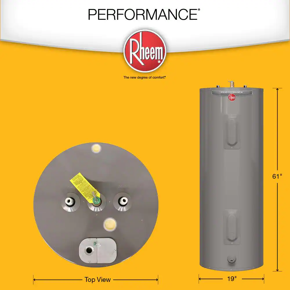 Rheem Performance 40 Gal. 4500-Watt Elements Tall Electric Water Heater with 6-Year Tank Warranty and 240-Volt