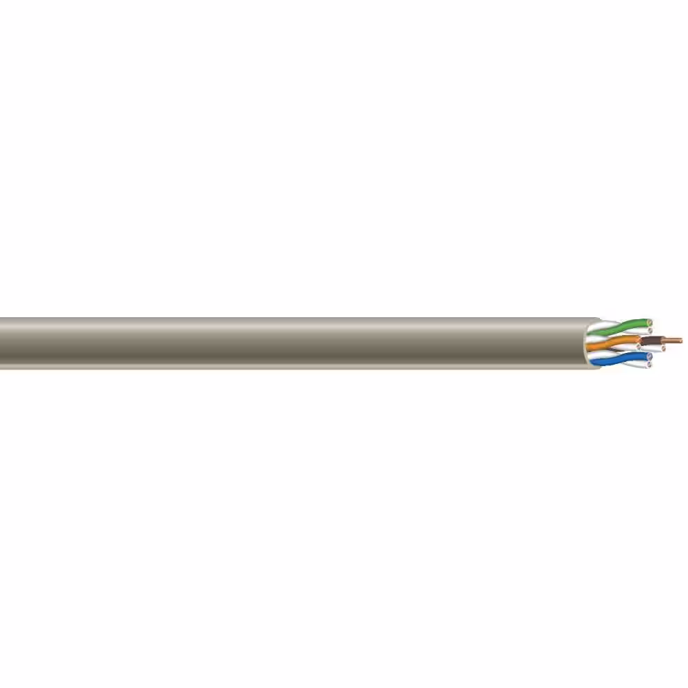 Southwire 100 ft. Gray 24/4 Solid CU CAT5e CMR (Riser) Data Cable