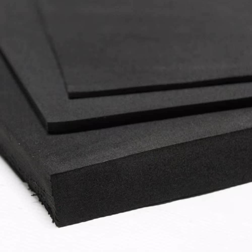 Rubber-Cal Closed Cell Sponge Rubber Neoprene 3/4 in. x 39 in. x 78 in. Black Foam Rubber Sheet