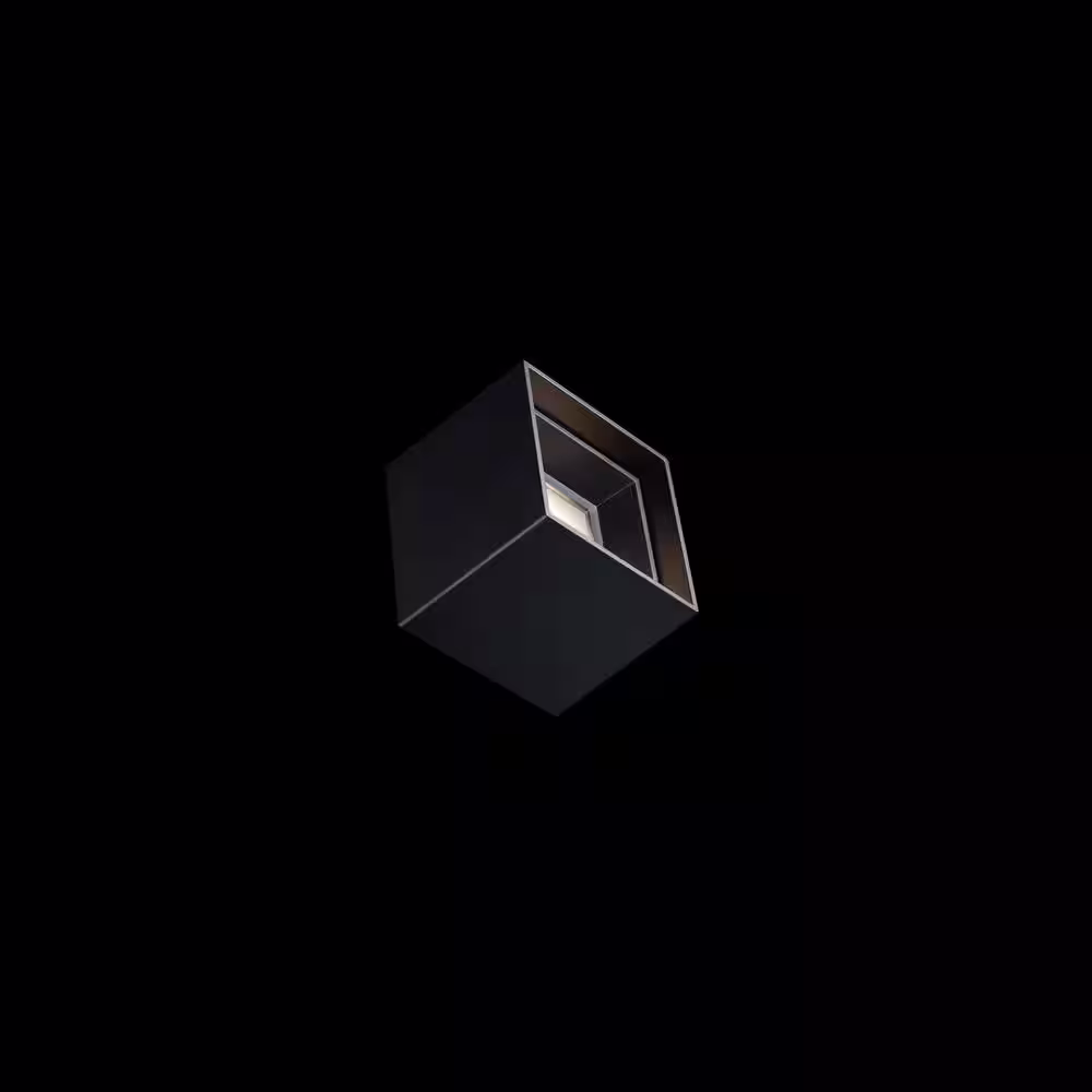 None Downtown 1-Light Black LED Outdoor Flush Mount Light with and Selectable CCT
