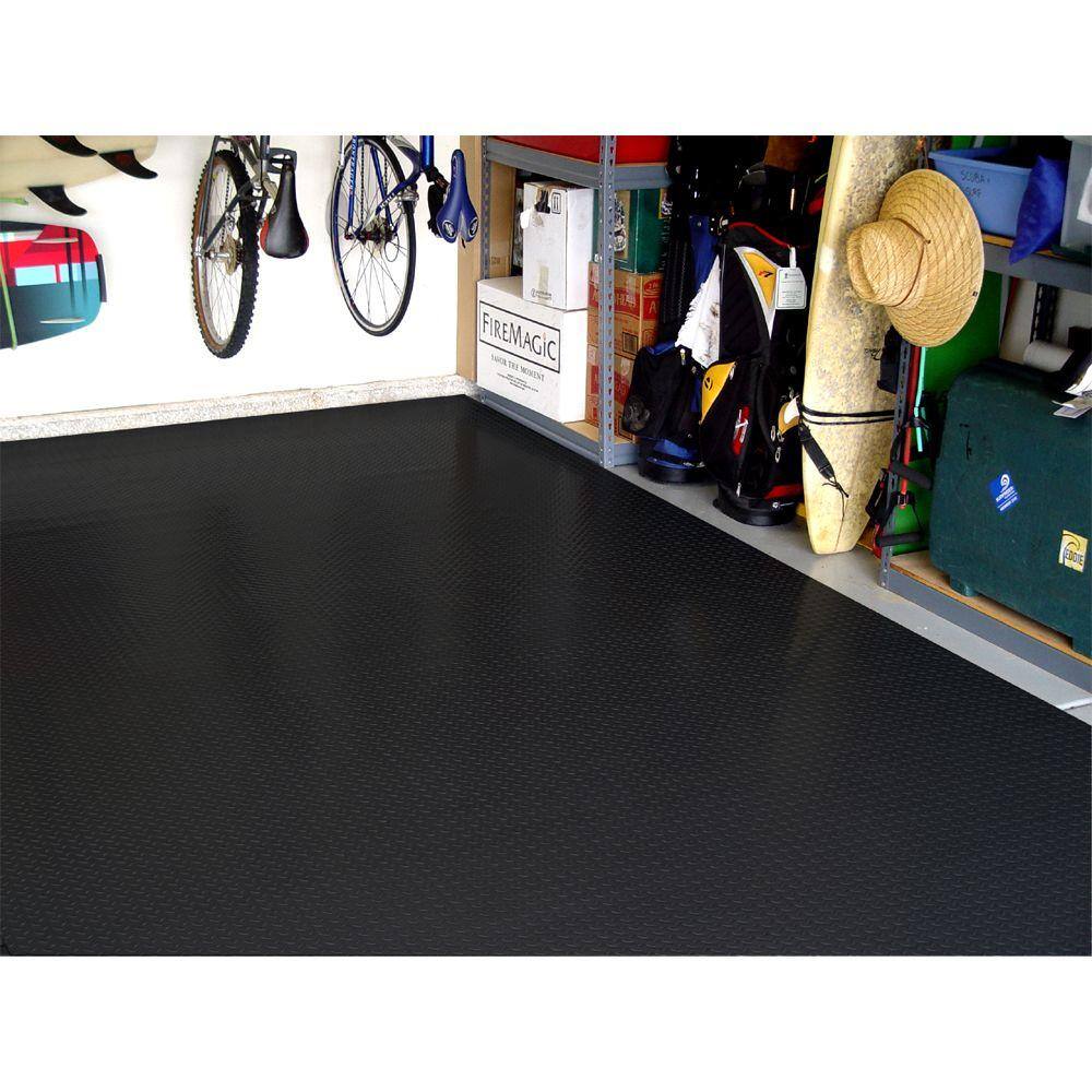 Diamond Deck 5 ft. x 25 ft. Black Textured PVC Rollout Flooring