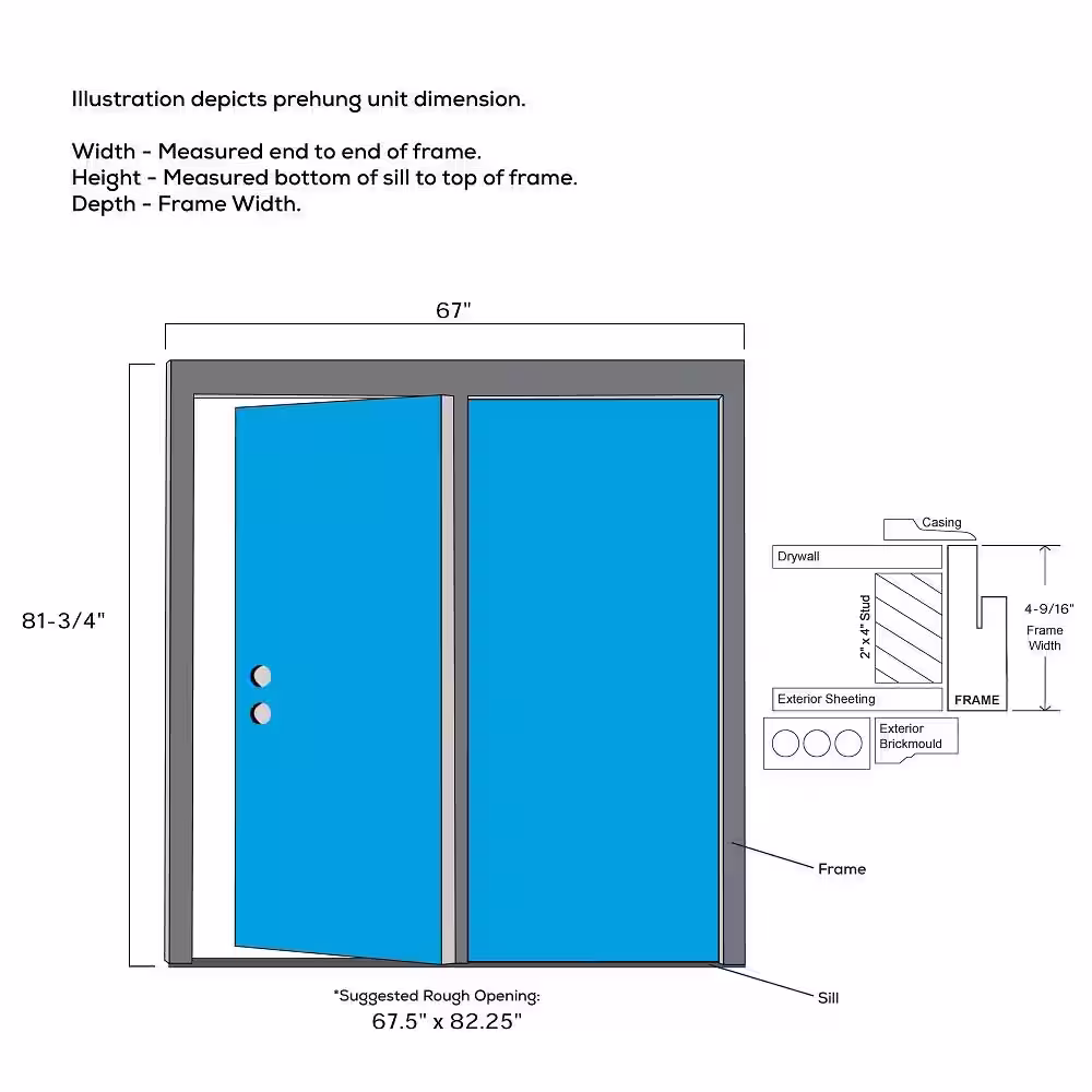 MMI Door 64 in. x 80 in. Clear Glass Primed Steel Prehung Right-Hand Inswing 15 Lite External Grilles Stationary Patio Door