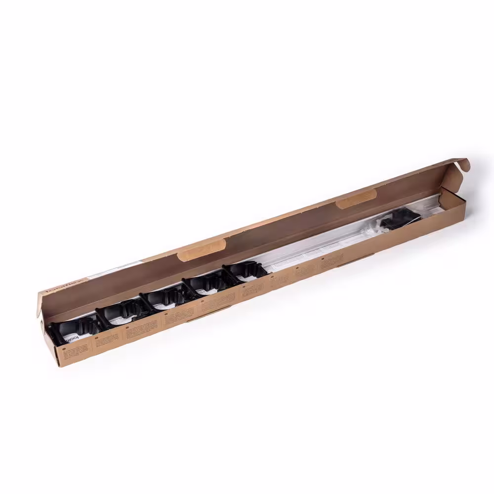 TOOLFLEX 37 in. Universal Garage Storage Rail System with 5 Black One-Size-Fits-All Holders