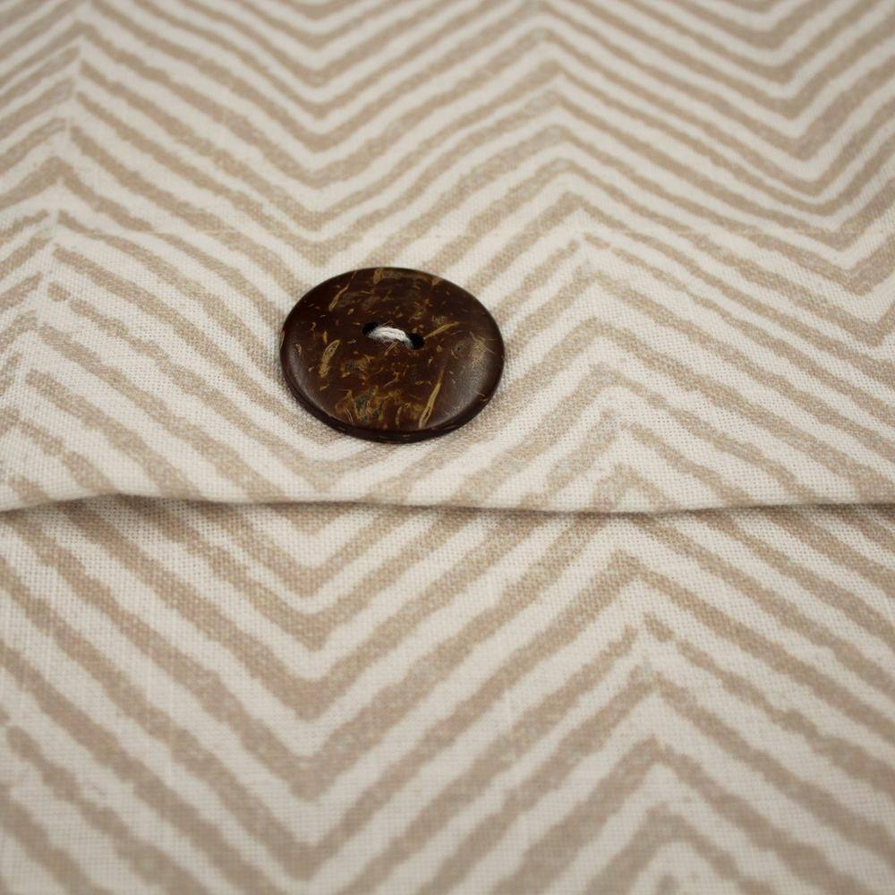 Laura Ashley Milly Casual Chevron Beige/White 14 in. x 24 in. Decorative Lumbar Throw Pillow
