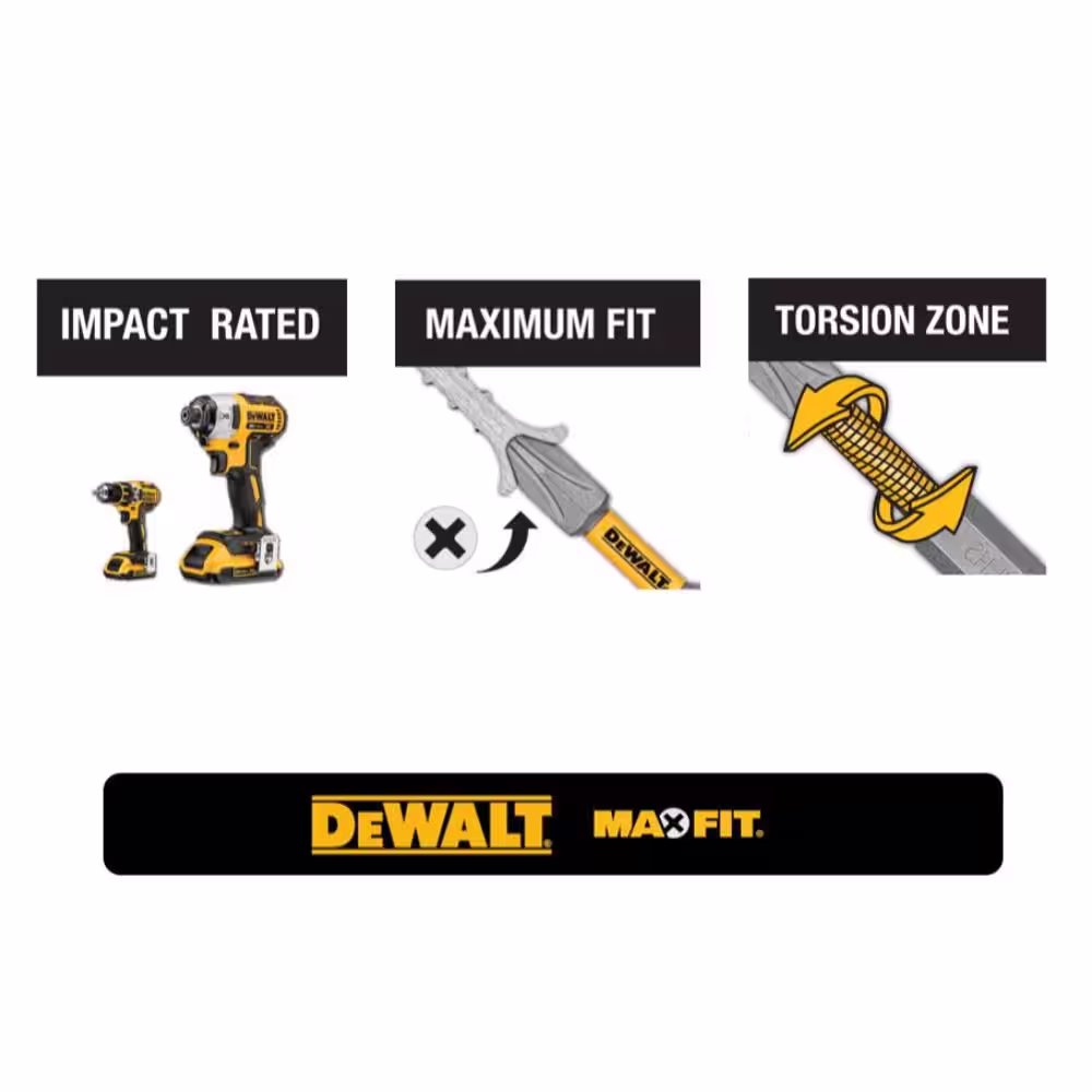 DEWALT MAXFIT 2 in. #2 Philips Steel Screwdriving Bit (5-Piece)