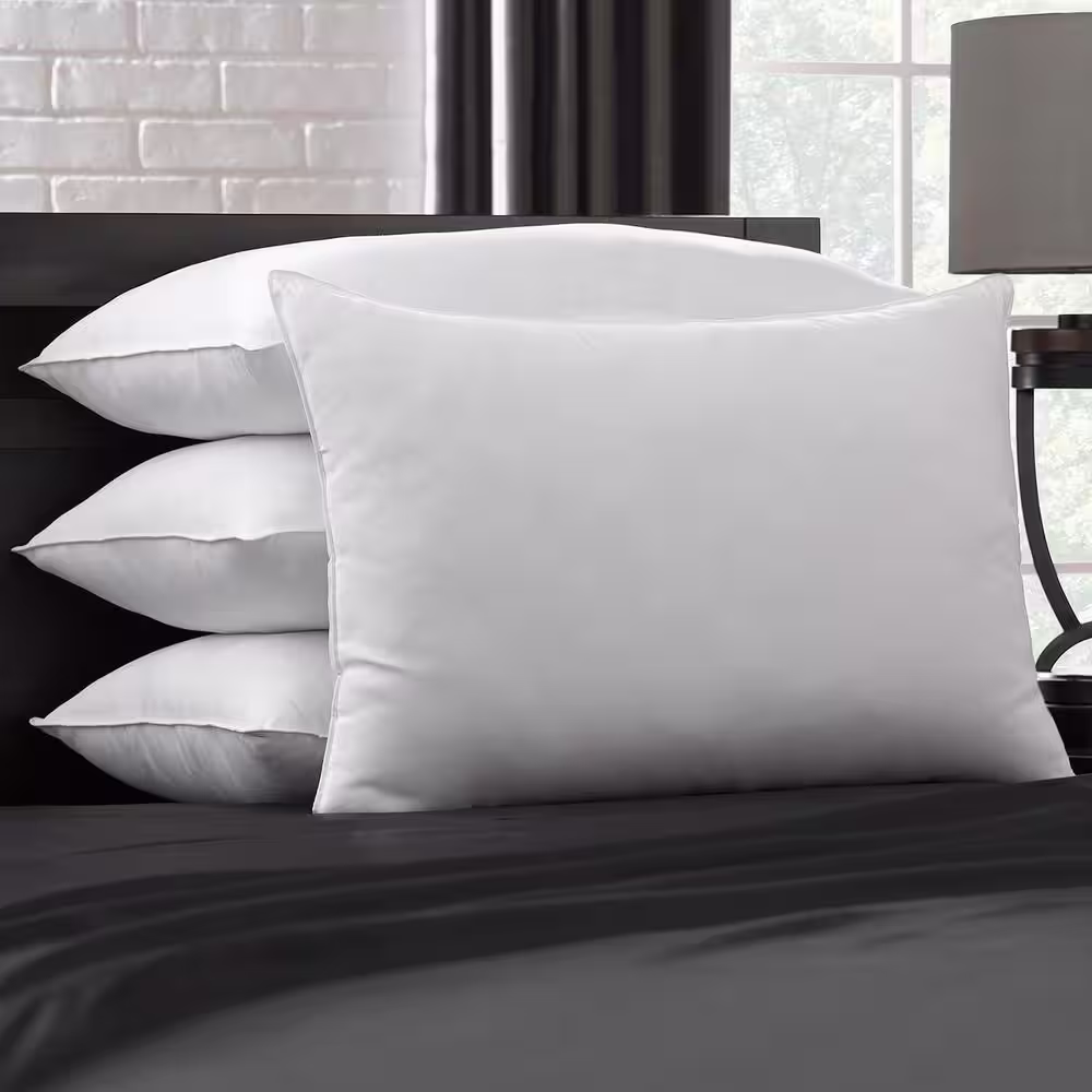 None Signature Plush Firm Allergy-Resistant Down Alternative Side/Back Sleeper Pillow, Queen Pillow, Set of 4