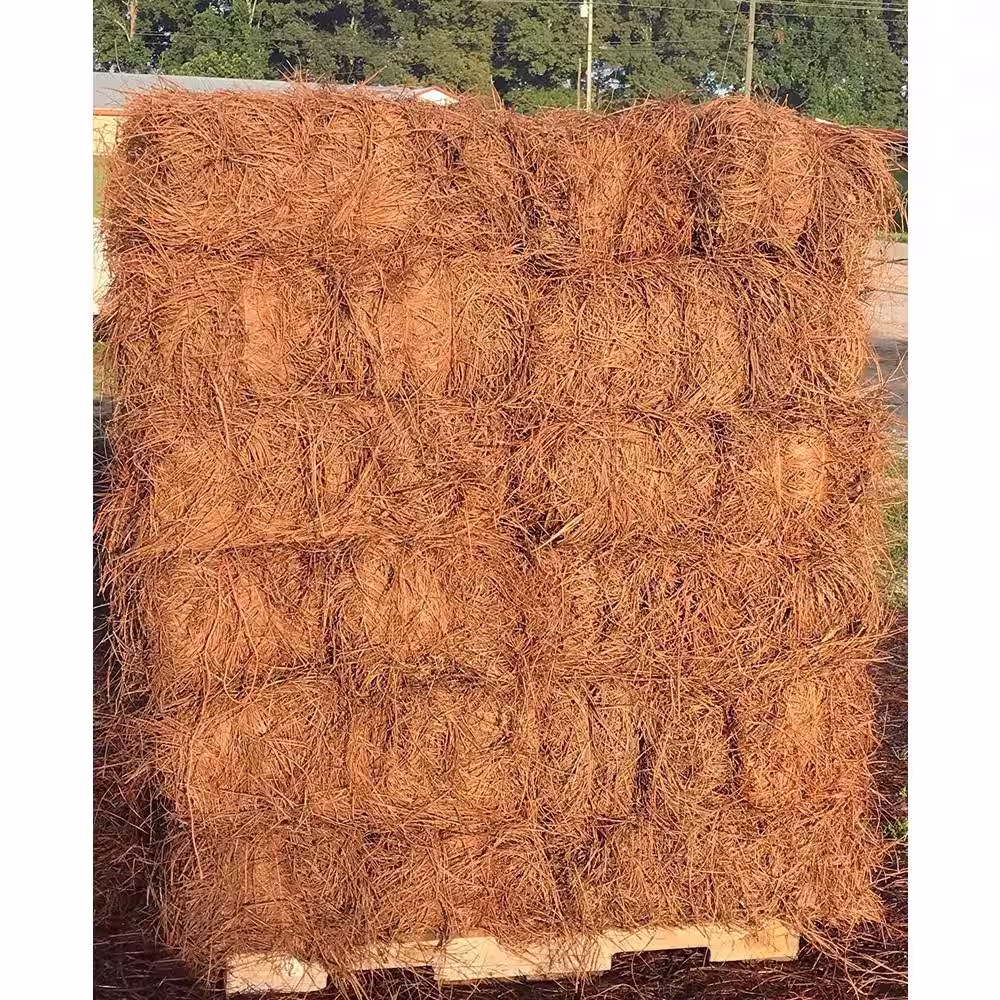 None Pallet of 2200 Sq.ft. Long Needle Pine Straw Mulch