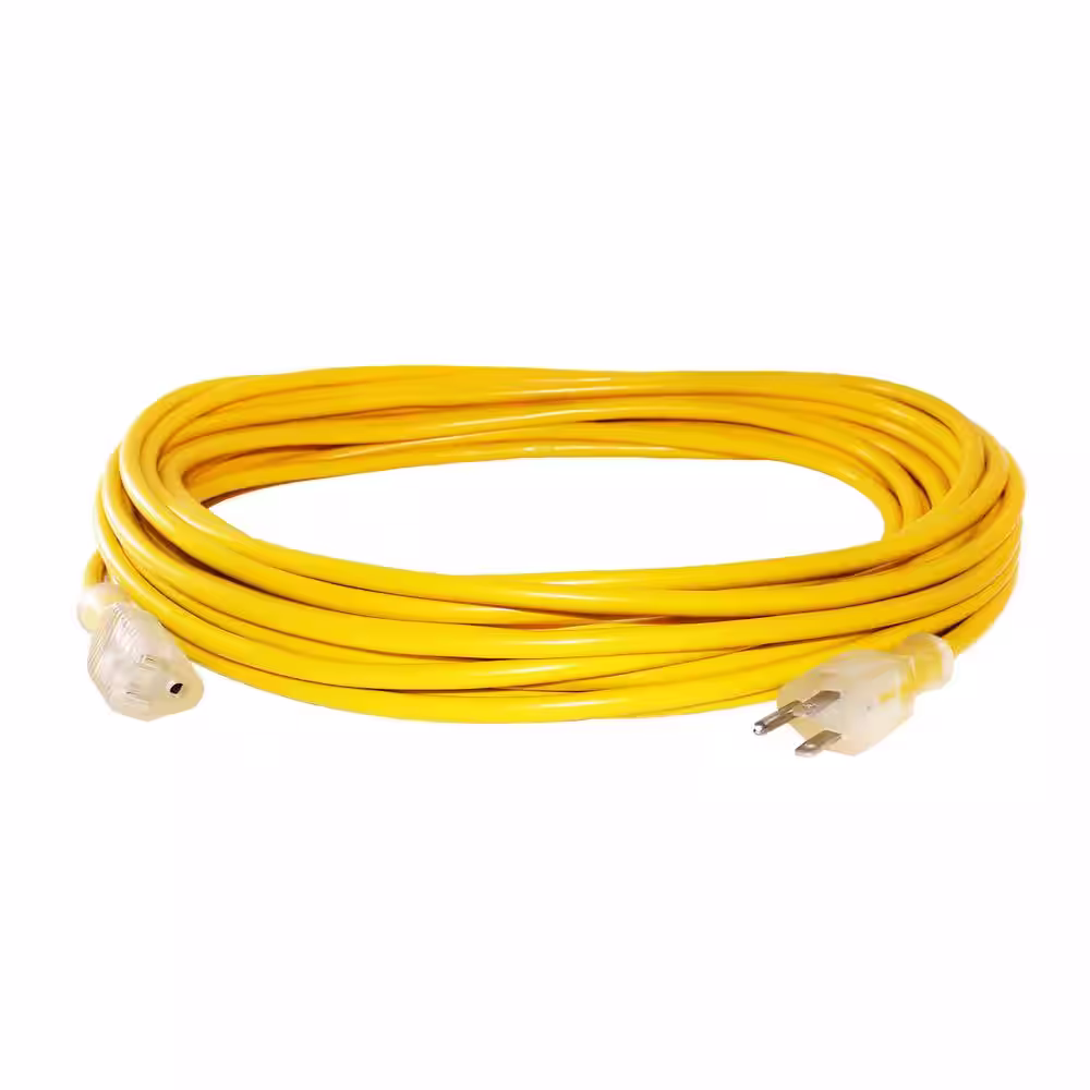 None 50 ft. 16/3 SJT 13 Amp 125-Volt 1625-Watt Lighted End Indoor/Outdoor Heavy-Duty Extension Cord (2-Pack)