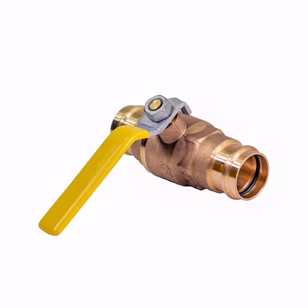 The Plumber's Choice 2 in. Brass Double-O-Ring Press Ball Valve (Pack of 5)