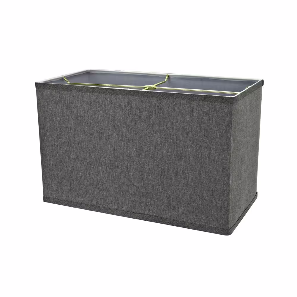 Aspen Creative Corporation 16 in. x 10 in. Grey Hardback Rectangular Lamp Shade