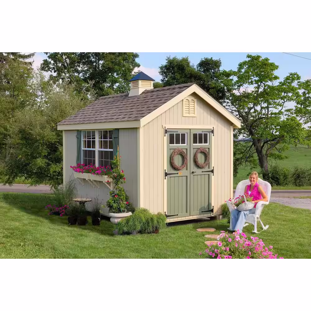 None Colonial Williamsburg 12 ft. x 14 ft. Wood Storage Shed DIY Kit with Floor Kit