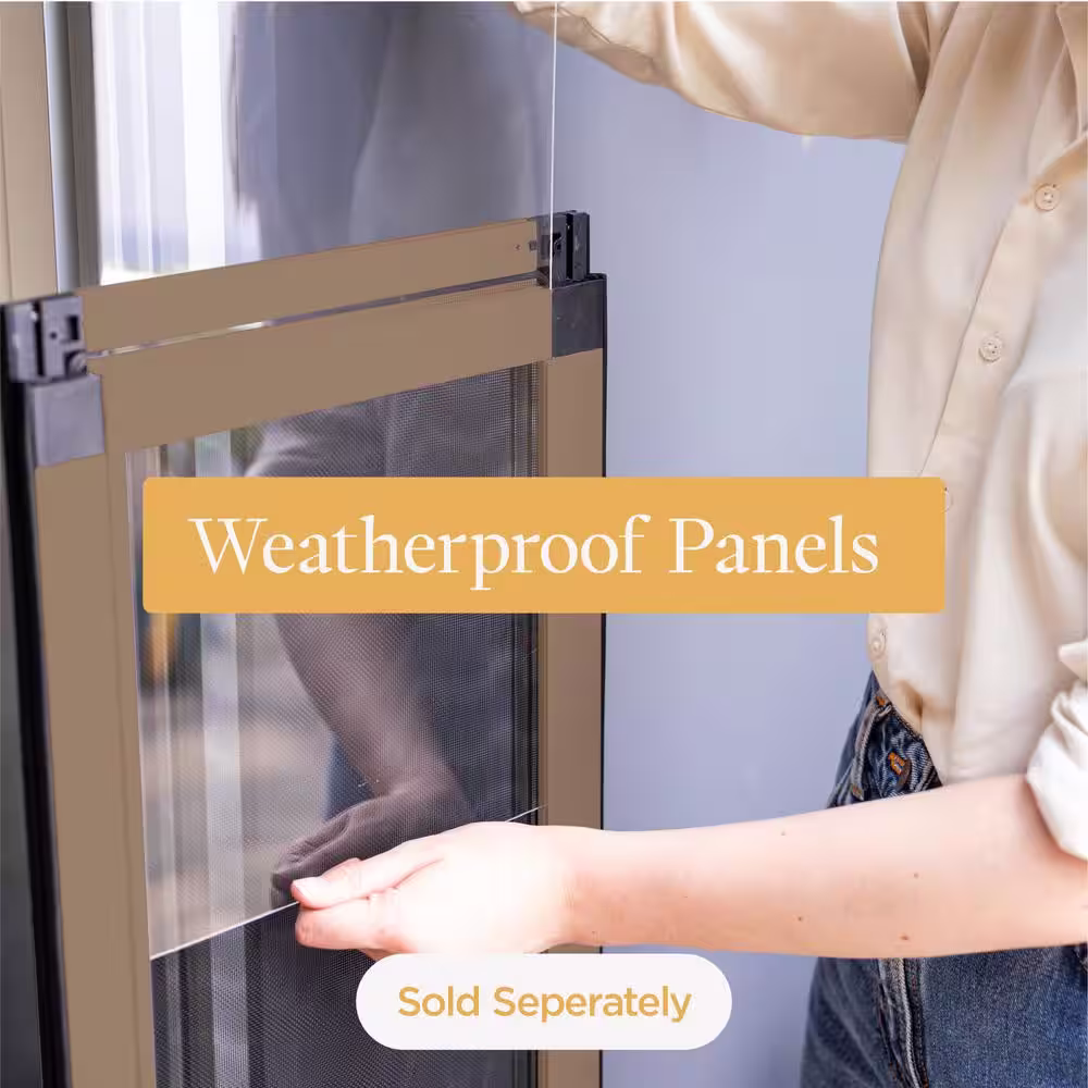 Hakuna Pets 7.09 in. x 9.25 in. Medium Bronze Patio Pet Door Insert, Adjustable up to 7 ft., Suitable for Sliding Doors