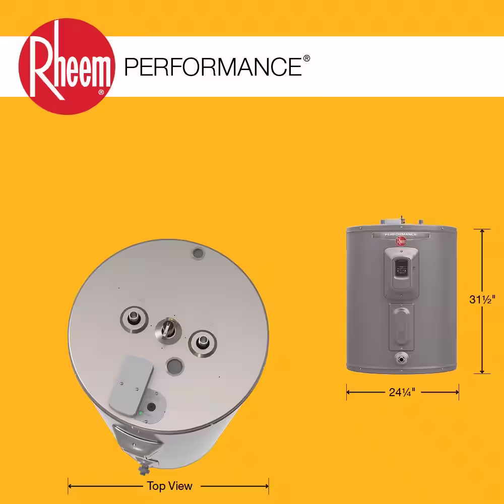 Rheem Performance 36 Gal. 4500-Watt Elements Short Electric Water Heater -WA or Version with 6-Year Tank Warranty and 240-Volt