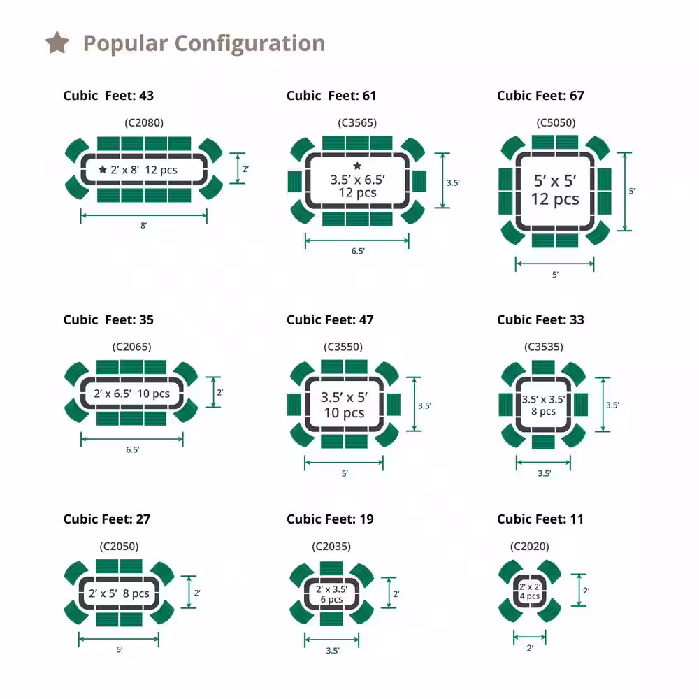 vego garden 17 in. Tall 9-In-1 Modular Pearl White Metal Raised Garden Bed Kit