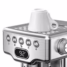 None 2-Cup Stainless Steel Espresso Machine with Milk Frother and 1.8 l Water Tank