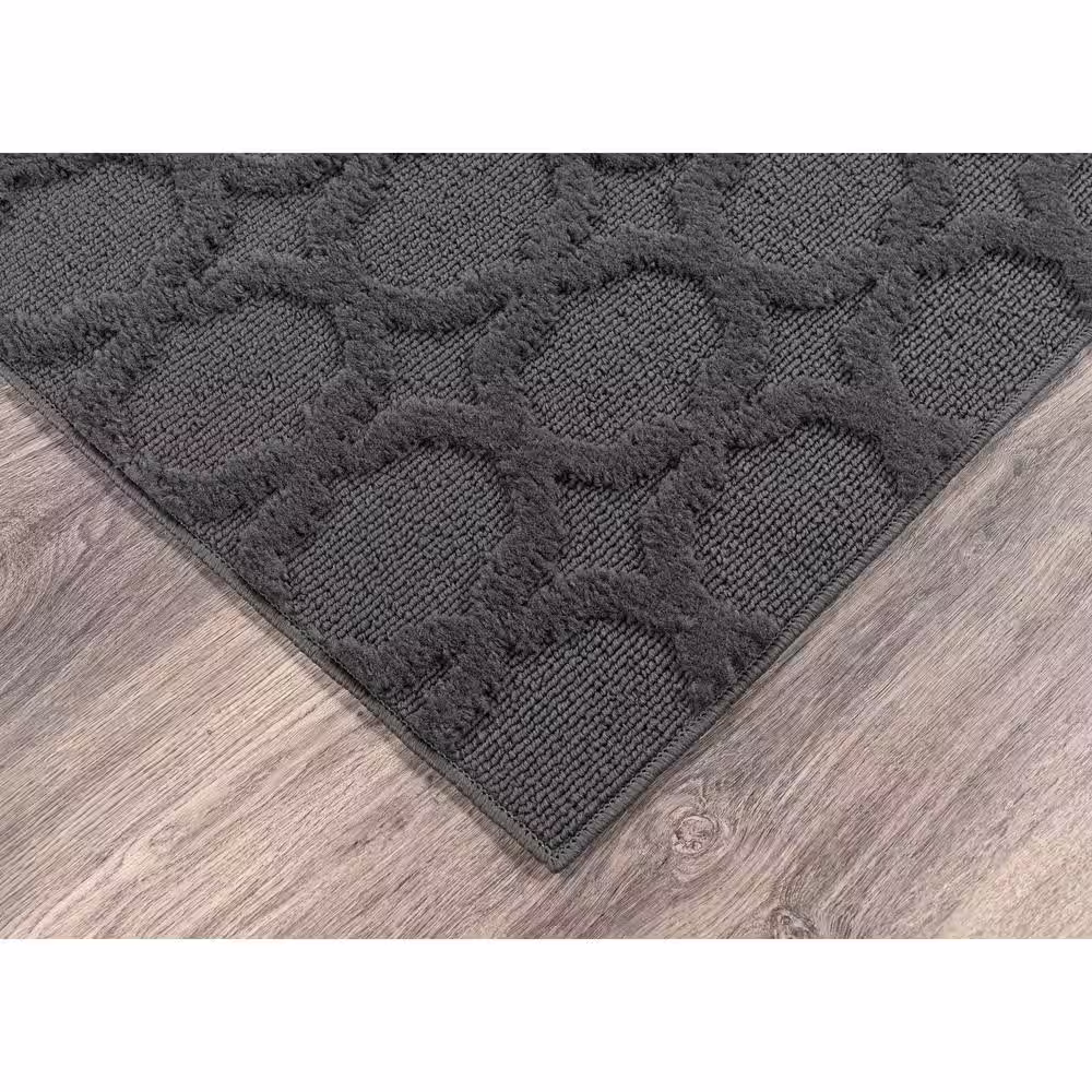 Garland Rug Garden Trellis Cinder Gray 6 ft. x 6 ft. Square Indoor/Outdoor Area Rug