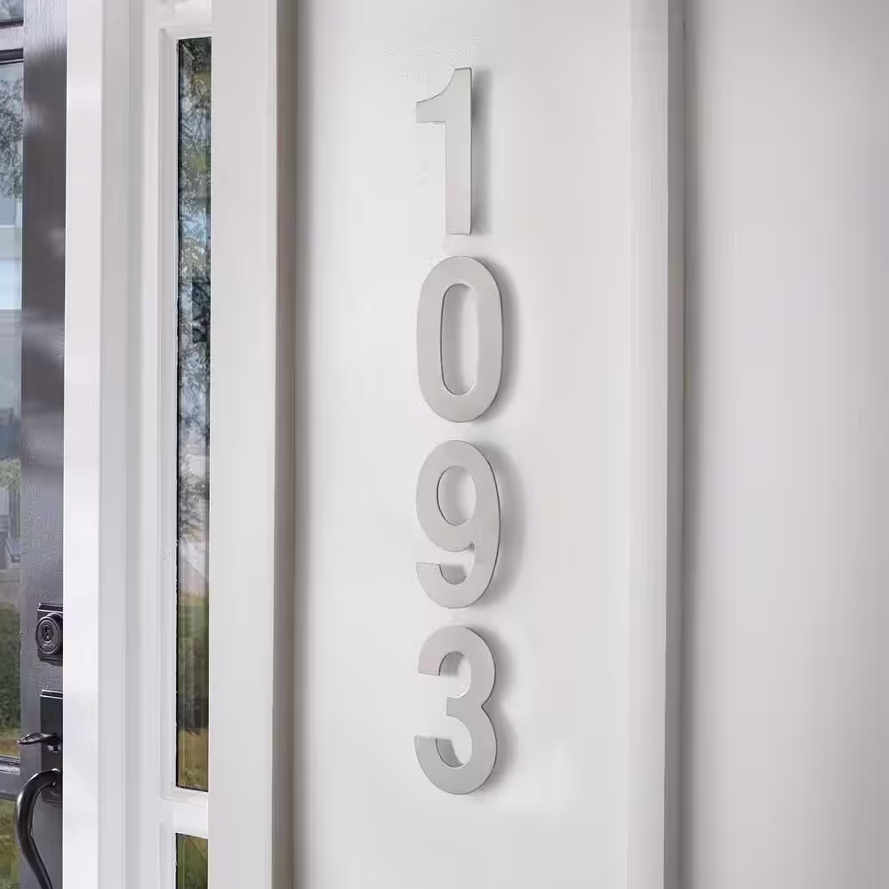 Everbilt 6 in. Silver Stainless Steel Floating House Number 1