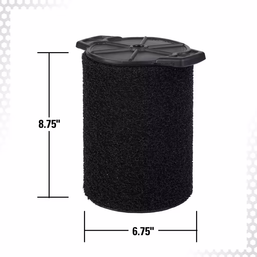 RIDGID Wet Debris Application Foam Wet/Dry Vac Cartridge Filter for Most 5 Gallon and Larger RIDGID Shop Vacuums (8-Pack)