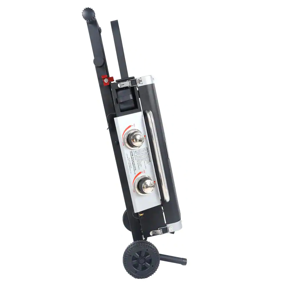 Razor 25 in. 2-Burner Portable Propane Gas Griddle with Lid and Folding Cart in Black